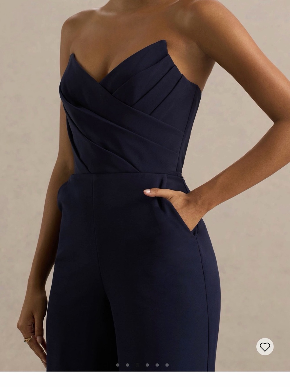 Club L London Dainty Navy Strapless Wide Leg Jumpsuit NWT Size 6 - Picture 12 of 12
